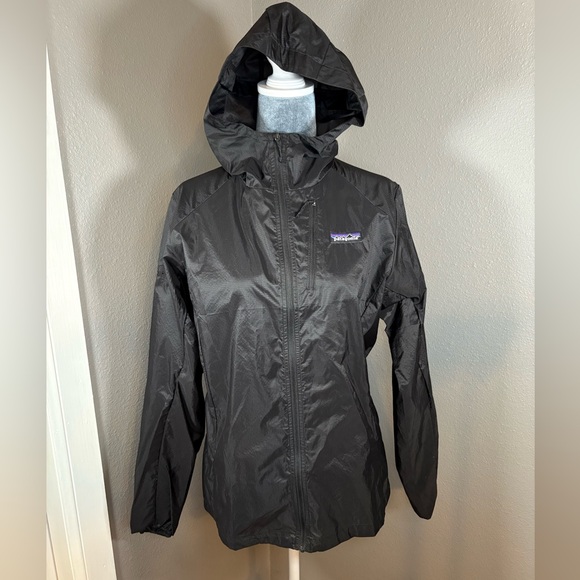 NWT Patagonia Houdini Full Zip Hooded Windbreaker Jacket Size M Black - Picture 1 of 11